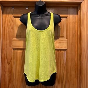 Express Neon Yellow-Green Racerback Scoop Neck Burnout Modal & Cotton Tank Top
